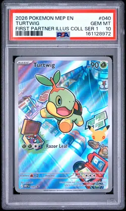 2026 POKEMON MEP EN-ME BLACK STAR PROMO #040 TURTWIG PSA 10 - Image 1