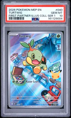2026 POKEMON MEP EN-ME BLACK STAR PROMO #040 TURTWIG PSA 10 - Image 1