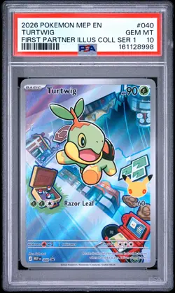 2026 POKEMON MEP EN-ME BLACK STAR PROMO #040 TURTWIG PSA 10 - Image 1