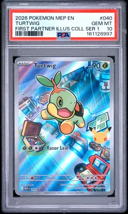 2026 POKEMON MEP EN-ME BLACK STAR PROMO #040 TURTWIG PSA 10 - Image 1