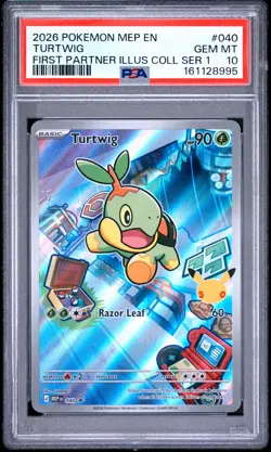 2026 POKEMON MEP EN-ME BLACK STAR PROMO #040 TURTWIG PSA 10 - Image 1