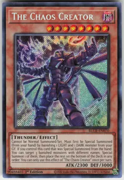 1st Ed Secret Rare The Chaos Creator BLCR-EN070 Battles of Legend: Crystal Reven - Image 1