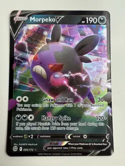 Morpeko V 095/172 Pokemon TCG Brilliant Stars Sword & Shield Ultra Rare Card NM - Image 1