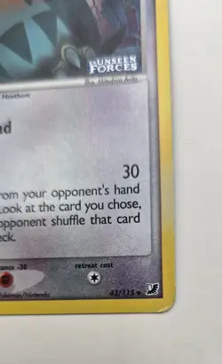 Noctowl 43/115 Unseen Forces STAMPED Reverse Holo Pokemon Card - Image 5
