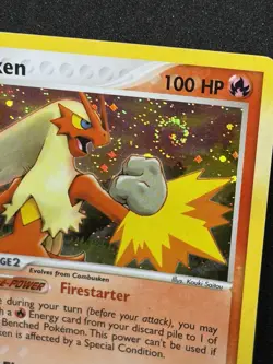 Pokemon TCG Blaziken Holo Rare Card Ruby and Sapphire 2003 3/109 SWIRL LP - Image 2