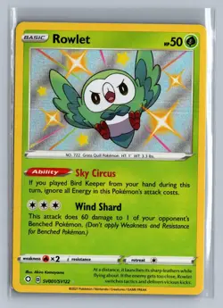 Rowlet SV001/SV122 Shiny Rare Shining Fates Shiny Vault Pokemon Holo NM/M - Image 1