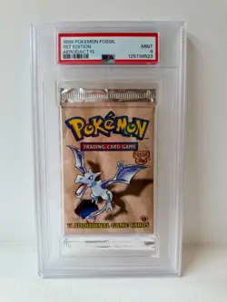 1999 Pokemon Fossil 1st Edition – PSA 9 Booster Pack Sealed – Aerodactyl - Image 1