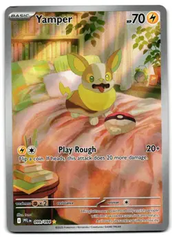 Yamper 099/094 - 🌊 Phantasmal Flames Pokemon TCG Holo 🖤 - LP - Image 1