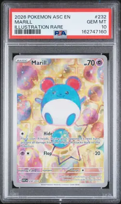 2026 POKEMON ASC EN-ASCENDED HEROES ILLUSTRATION RARE #232 MARILL PSA 10 - Image 1