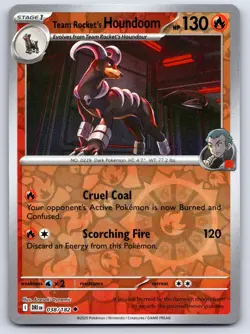Team Rocket's Houndoom 038/182 Pokemon Destined Rivals Reverse Holo NM/LP - Image 1
