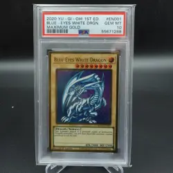 PSA 10 GEM MINT 2020 YUGIOH MAXIMUM GOLD BLUE EYES WHITE DRAGON MAGO-EN001 - Image 1