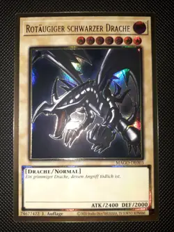 Yu-Gi-Oh! Rotaugiger schwarzer Drache, MAGO-DE003, Gold Rare, 1. Auflage, NM - Image 2