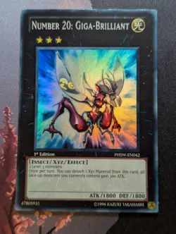 Yugioh Number 20: Giga-Brilliant PHSW-EN042 Super Rare 1st Edition - LP - Image 1