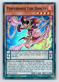 Performage Fire Dancer - MZTM-EN049 - Super Rare - 1st Edition Yugioh - Image 1