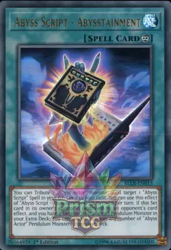 1st ed Abyss Script - Abysstainment ultra rare BLLR-EN013 Yugioh - Image 1