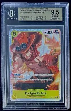 BGS 9.5 One Piece ST13-011 SR Portgas.D.Ace - English - Foil - ST13 - Graded - Image 1