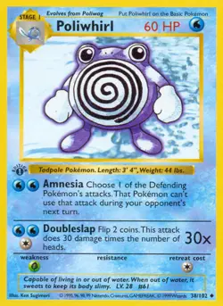 Poliwhirl (38/102) (Shadowless) [Base Set 1st Edition] Lightly Played 1st Editi - Image 1