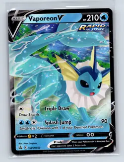 SWSH: Sword & Shield Promo Cards #SWSH150 Vaporeon V - Image 1