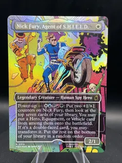 Nick Fury, Agent Of S.H.I.E.L.D. - Alternate - Borderless - Foil -MSH - NM - MTG - Image 1