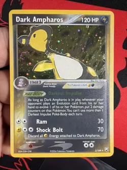 Dark Ampharos NM 2/109 - Holo Team Rocket Returns - Pokemon NICE SWIRL - Image 1