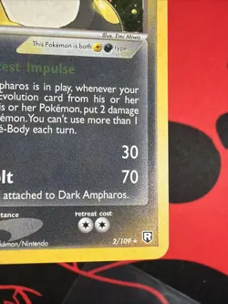 Dark Ampharos NM 2/109 - Holo Team Rocket Returns - Pokemon NICE SWIRL - Image 4