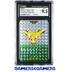 CGC 9.5 Zapdos Green Part 2 Prism Holo 145 Bandai Carddass slab graded PSA tag - Image 1