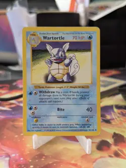 Pokemon Wartortle Card Shadowless Regular Base Set 042/102 MP - Image 1