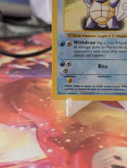 Pokemon Wartortle Card Shadowless Regular Base Set 042/102 MP - Image 4