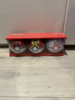 Pokemon TCG: Poke Ball Tin 3 Pack Bundle Booster Pokeball Set - New & Sealed - Image 1