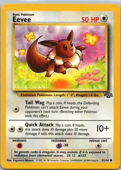 Pokemon TCG Eevee 51/64 Jungle LP - Image 1