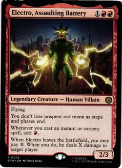 MAGIC MTG MARVEL SPIDER-MAN 0076 R ELECTRO, ASSAULTING BATTERY NON-FOIL - Image 1