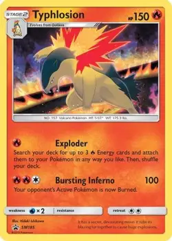 Typhlosion - SM185 Holo Promo Sun & Moon Promo Pokemon Lightly Played - Image 4