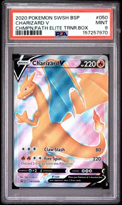 2020 POKEMON SWSH BLACK STAR PROMO #050 CHARIZARD V PSA 9 - Image 1