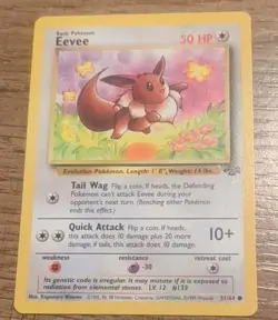 Pokemon TCG Eevee 51/64 Jungle Unlimited MP Wotc - Image 1