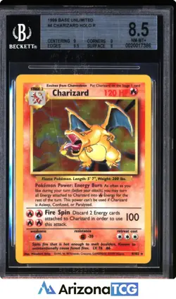 Pokemon 1999 Charizard 4/102 Holo Rare Base Set Unlimited BGS 8.5 - Image 1