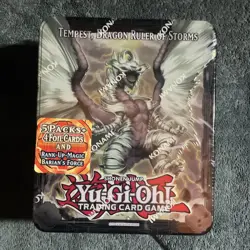 Yugioh 2013 Tin Tempest Dragon Ruler of Storms Sealed 5 Vintage Packs - Image 1