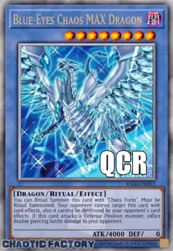 YUGIOH RA04-EN051 Blue-Eyes Chaos MAX Dragon ALT ART Quarter Century Secret Rare - Image 1