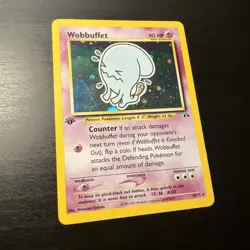 Pokemon TCG Wobbuffet 16/75 1st Edition Neo Discovery Holo MP Swirl - Image 1
