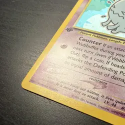 Pokemon TCG Wobbuffet 16/75 1st Edition Neo Discovery Holo MP Swirl - Image 5