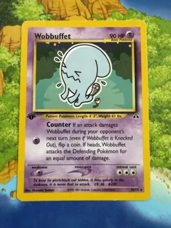 Pokemon 1st Edition Wobbuffet Neo Discovery 35/75 Non Holo Rare MP - Image 1