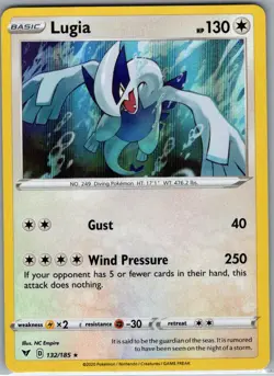 Lugia 132/185 Holo SWSH04: Vivid Voltage - Pokemon Card - NM - Image 1