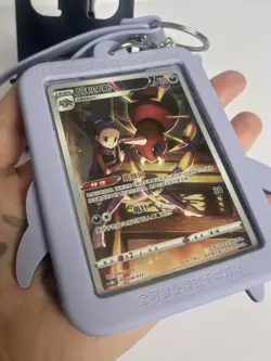 Pokemon TCG | Chinese Ariados AR Holo | With Card Holder keychain csMC 008/012 - Image 1