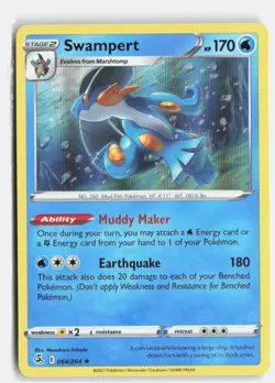 Swampert 064/264 Holo Rare Fusion Strike Pokemon Holo Near Mint - Image 1