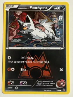 Team Magma's Poochyena 17/34 Common Double Crisis Pokemon Near Mint - Image 1