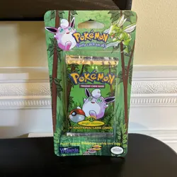 vintage 1999 new sealed WOTC Pokemon Jungle Blister pack, Wigglytuff Artwork - Image 1