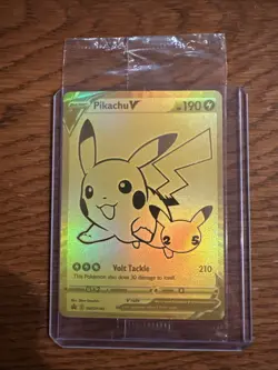 SEALED Pokemon TCG Gold Pikachu V 25th Anniversary PROMO SWSH145 Celebrations NM - Image 1