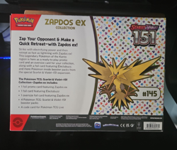 Pokemon Scarlet & Violet 151 Zapdos Ex Collection Box Set Sealed 4 Packs - Image 2