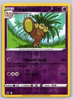 Exeggutor 058/159 R Crown Zenith Reverse Holo LP Pokemon - Image 1