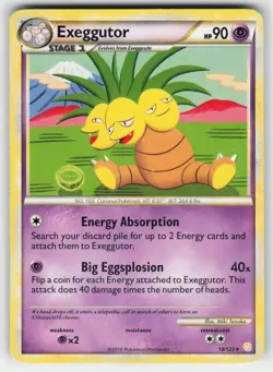 Exeggutor 18/123 R HeartGold & SoulSilver Pokemon Heavily Played - Image 1
