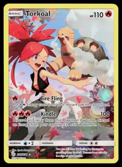 TORKOAL 237/236 SECRET RARE COSMIC ECLIPSE POKEMON HOLO LP - Image 1